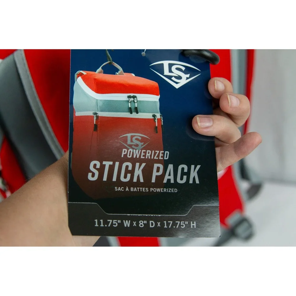 Louisville Slugger Powerized Stick Pack Baseball Softball Bat Bag Red Grey NEW